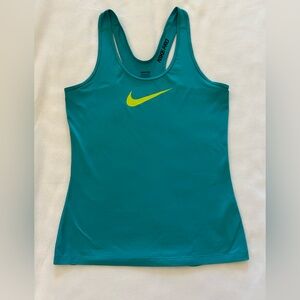 Nike Pro Turquoise Dri-Fit Tank Top with Scoop Neckline